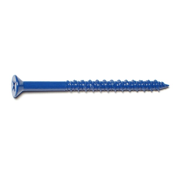 Midwest Fastener Masonry Screw, 3/16" Dia., Flat, 2 3/4 in L, Steel Blue Ruspert, 10 PK 63491 - main